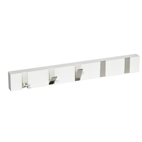 new Hook Rack White Wood Board - Steel - Picture 1 of 1